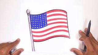 Learn how to draw the United States flag