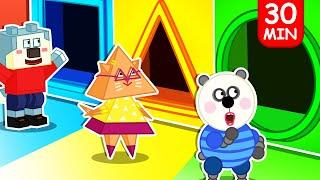 Lycan and Friends Turn Into Square Triangle and Circle Shape  Funny Stories for Kids @LYCANArabic