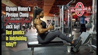 OLYMPIA WOMENS PHYSIQUE CHAMP SHANIQUE GRANTS BACK DAY-BEST GENETICS IN BODYBUILDING TODAY?