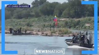 Huge disrespect to our country Migrants place massive Venezuelan flag near border  On Balance