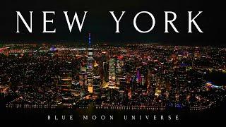 New York Night Aerial View 4k ULTRA HD 4K