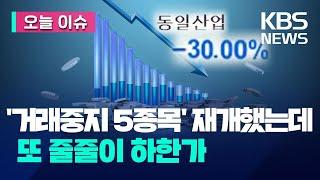 오늘 이슈 동일산업 등 ‘하한가 5종목’…거래 재개되자 다시 하한가  KBS 2023.07.03.