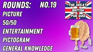 Great British Pub Quiz Picture Round 5050 Entertainment Pictogram & General Knowledge No.19