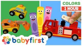 Toddler Learning Video  COLOR CREW MAGIC - Firefighters Vehicles Games +  1 Hour  BabyFirst TV