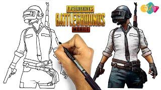 how to draw pubg character  drawing pubg man from pubg game