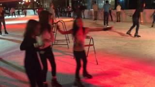 Maddy and Daddy at the ice rink