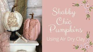 Shabby Chic Pumpkins  Air Dry Clay Tutorial  Fabric Pumpkin Topiary  Hobby Lobby & Thrifted Haul