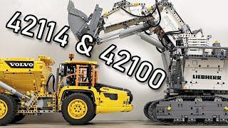 LEGO Liebherr R9800 Excavator and LEGO Volvo A60H Hauler  LEGO 42114 42100  LEGO 42100 42114