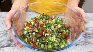 This Italian style tomato and cucumber salad will make your day