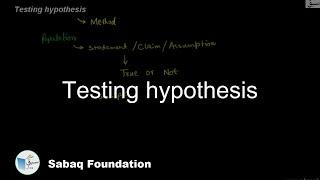 Testing hypothesis Statistics Lecture  Sabaq.pk