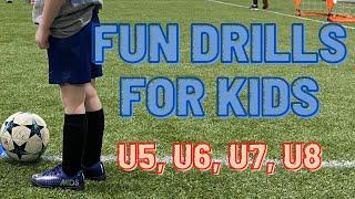 Fun Drills For Kids  U5 U6 U7 U8   FootballSoccer Enjoyment & Improvement 2021