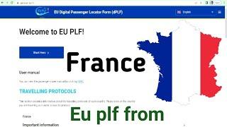 How to fill passenger locator form for France  Eu plf from France
