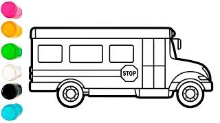 Cara mudah menggambar bus sekolah Mengajari anak dan balita menggambar bus sekolah