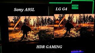 IMPRESSIONS SIDE BY SIDE SONY A95L VS LG G4. THE LG G4 IS AN AMAZING TV. LG DID THERE THING.