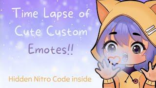 Drawing Custom DiscordTwitch emotes in Procreate│Time Lapse│Hidden NITRO code inside