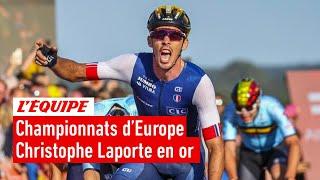 Cyclisme - Christophe Laporte sacré champion dEurope devant Wout Van Aert  le résumé de la course