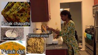 A day in my life  Indian house wife  cabbage picklepalak chapathi