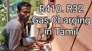 Split AC  R410  Gas charging in Tamil 9840814014