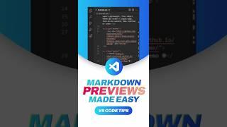 Easy Markdown Previews in VS Code #shorts