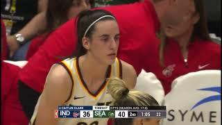 Last two minutes in first half of Indiana Fever vs Seattle Storm in WNBA action. 5222024