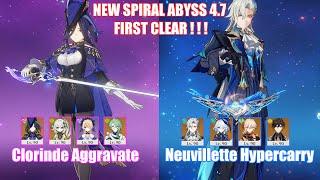 C0 Clorinde Aggravate & C1 Neuvillette Hypercarry  NEW Spiral Abyss 4.7  Genshin Impact