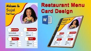 how to make menu card design in MS Word  Food menu template design