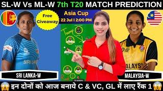 SL W vs ML W Dream11 PredictionSri Lanka Women vs Malaysia Women Asia Cup T20 2024Fantasy Cricball