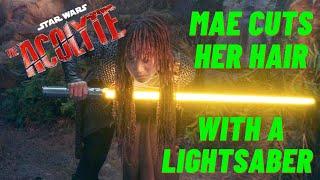 Star wars the acolyte episode 5 mae cuts her hair with a lightsaber