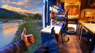 POV Living in a Van Down by the River Driving to Alaska