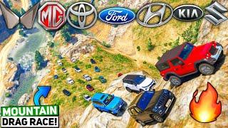 GTA 5 Worlds Biggest Mountain Climbing Drag Race Ever in GTA 5 Indian Cars SUVs & Sedans