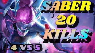 4 vs 5 Saber Mobile LegendsSaber Best Build 2021Saber JungleTop Global Saber Gameplay 2021