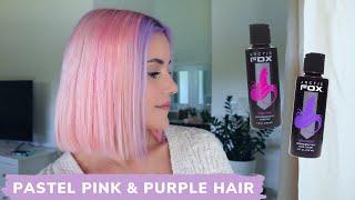 Dyeing my hair pink with pastel purple money piece 🩷