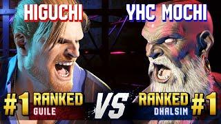 SF6 ▰ HIGUCHI #1 Ranked Guile vs YHC-MOCHI #1 Ranked Dhalsim ▰ High Level Gameplay