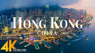 Hong Kong 4K drone view • Amazing Aerial View Of Hong Kong  Relaxation film with calming music