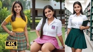 4K AI ART Indian Lookbook Model Video - Indian School Girls