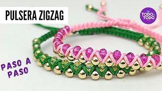 Cómo hacer una pulsera en ZIGZAG con balines o piedras? ️ How to make bracelets with string?