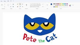 How to draw the Pete the Cat logo using MS Paint  How to draw on your computer