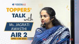 Toppers Talk with Jagrati Awasthi Rank 2 UPSC Civil Services 2020