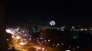 Fireworks in Astana window view фейерверки в Астане