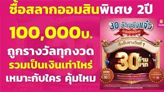 ซื้อสลากออมสิน 2ปี 100000 ถูกรางวัลทุกงวด รวมเป็นเงินเท่าไหร่ เหมาะกับใคร คุ้มไหม  สลากออมสินพิเศษ