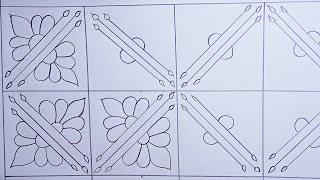 New nakshi katha design 2024.Nokshi katha design.Nakshi kantha drawing tutorial.noksi katha design