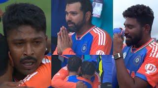 Hardik Pandya virat Kohli Rohit Sharma  Indian Players crying after winning T20 WORLDCUP FINAL 