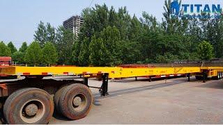 Telescopic Trailer  China low price 3 axles 20ft 40ft container extendable flatbed trailer