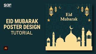 Eid Mubarak Poster Design In Adobe Illustrator
