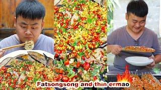 Songsong and Ermao  Mukbang  funny mukbang  Food Challenge  푸드 챌린지  Chinese cuisine