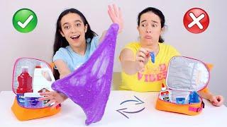 DESAFIO MUITO VS POUCO DE CLEAR SLIME  Troca de Lancheiras de Ingredientes com a Mamãe Fabi