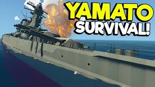 SURVIVING a Bombing Run ATTACK on the Yamato Stormworks Sinking Ship Survival