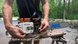 Chainsaw Mod Add captive bar nuts to a Stihl chainsaw