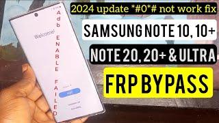 Samsung Note 1010+ Note 2020+ Ultra Frp BypassGoogle Account Lock Remove  New Update 2024