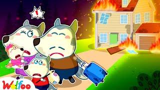 Wolfoo Is Moving Away From Old House Fire Safety  Kids Cartoon  Wolfoo Family Official